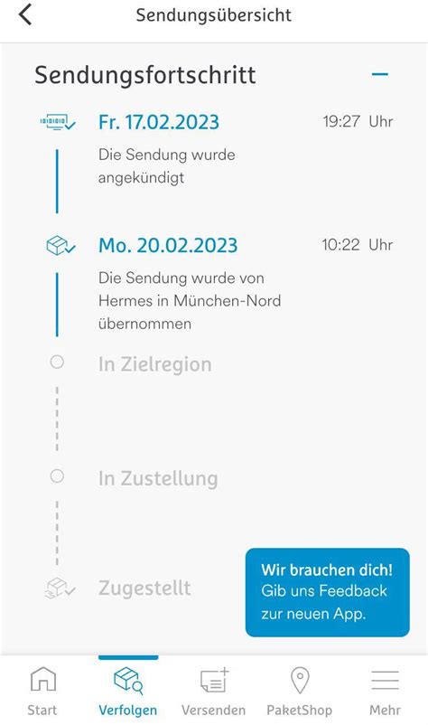 sendung wurde von hermes übernommen